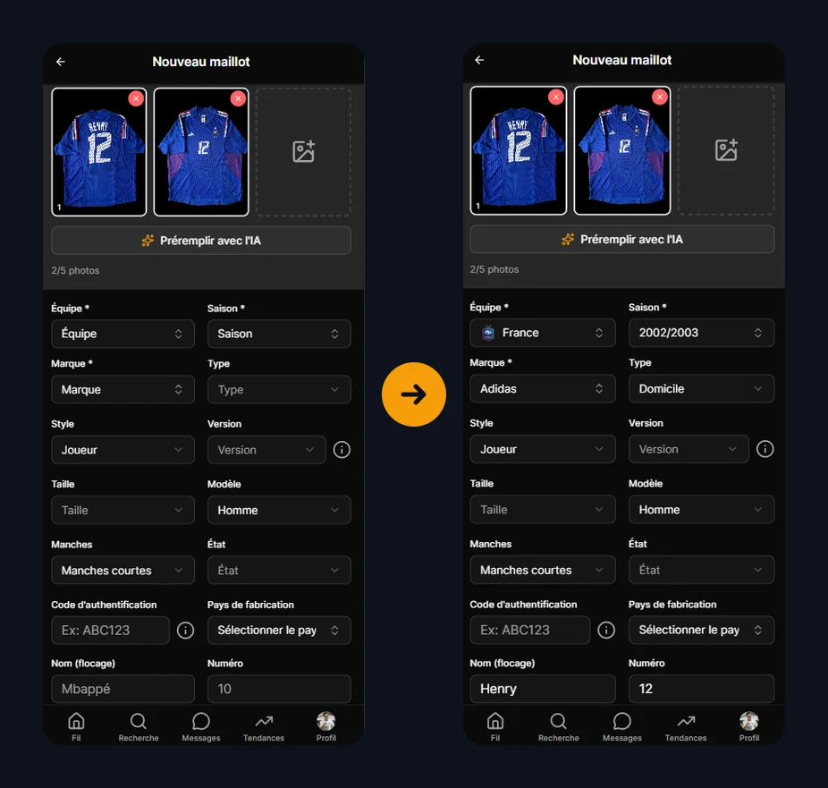 Préremplis tes fiches maillots par IA à partir des photos
