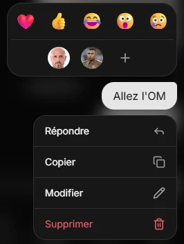 Réagis avec tes propres images en messagerie